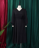 Plus Size Solid Color A-Line Dress for Effortless Style