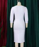Fashionable Solid Color Round Neck Figure Hugging Dress