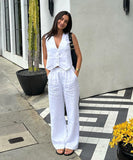 Chic Women's Sleeveless Vest and Long Pants Two-Piece Set