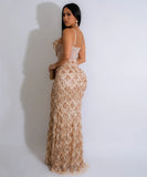 Glamorous Sequin Fashion Halter Wrap Hip A-Line Dress