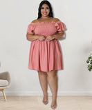 Oversized One-Shoulder Wide Sleeve Dress for Women with Short Sleeves