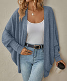 Batwing Sleeve Cardigan Loose Knit Coat Nylon Elastane