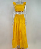 Classic Relaxed Halter Maxi Two-Piece Set For Women