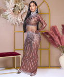 Chic Long Sleeve Top Bag Hip Split Skirt Two-Piece Set for Elegant Versatility