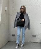 Relaxed Stand Up Collar Button Down Casual Everyday Jacket