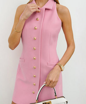 Chic Solid Color Lapel Dress for Effortless Elegance