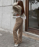 Solid Color Fashionable Casual Pants for Men and Women in Grey Black and Khaki
