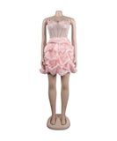Chic Hot Drill Stretch Cake Dress With Suspenders Style