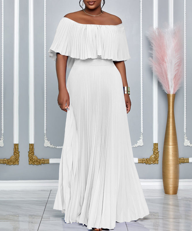 Vibrant Colors Sexy One-Neck Off-The-Shoulder Dress Delight