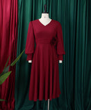 Plus Size Solid Color A-Line Dress for Effortless Style