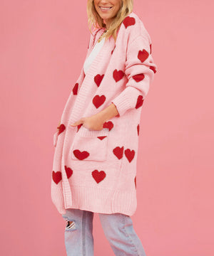 Relaxed Oversized Womens Sweater Coat Mid Length Classic