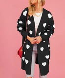 Relaxed Oversized Womens Sweater Coat Mid Length Classic