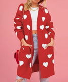 Relaxed Oversized Womens Sweater Coat Mid Length Classic