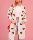 Relaxed Oversized Womens Sweater Coat Mid Length Classic