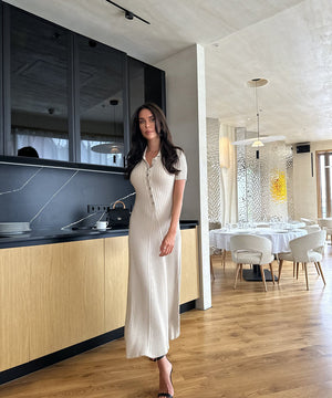 Chic Lapel Slim-Fit Patchwork Color Bag Hip Short-Sleeved Dress