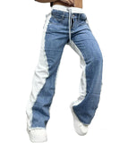 Trendy Women's Denim Pants in White Black and Red Stylish Fit