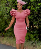 Beaded Lotus Leaf Sleeve Women's Dress for Effortless Style