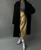 Ruffled High Waisted Back Slit Fashion Half Length Skirt for Women