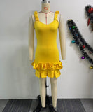 Stretch Waist Pleated Lace Dewback Backpack Hip Dress for Summer Style