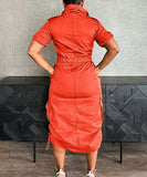 Multi-pocket Cargo Drawstring Pocket Dress for Casual Style
