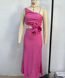 Sexy Plunging Neckline Form-Fitting Solid Color Dress