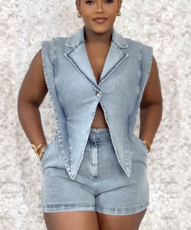 Casual Loose Denim One-Piece Shorts for Effortless Style