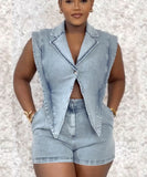 Casual Loose Denim One-Piece Shorts for Effortless Style