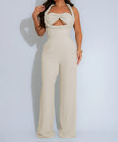 High Waisted Bandeau Sleeveless One Piece Pants for Women