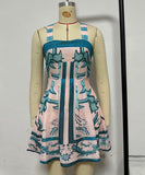 Stylish Women's Printed Halter Dress in Vibrant Colors