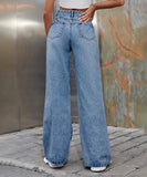 Distressed High Waist Wide Leg Jeans For Women Chic Casual