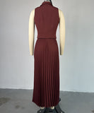 Elegant Three Piece Suit Set with Blazer Waistcoat and Skirt