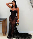 Sexy Strapless Lace Sheer Dress Alluring Silhouette