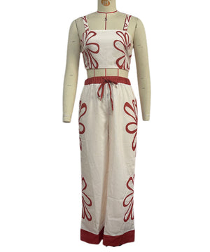 Luminous Bloom Floral Camisole And Wide-Leg Pants Set