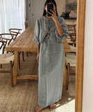 Puff Sleeve Summer Shirt Set with Stylish Half-Length Skirt