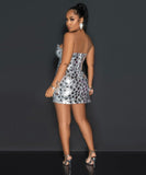 Glam Up with Fashion Hot Diamond Sequin Top Dress with Boobs and Buttocks
