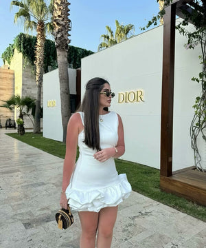 Elegant Pleated Dress For Women Sleeveless In Various Colors