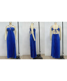 Solid Color Plunging Pleated Sleeveless Halter Dress for You