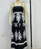 Ethnic Style Backless Halter Pants Set Figure Hugging
