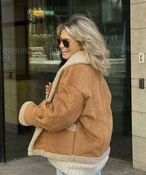 Classic Relaxed Coat With Turned-Down Collar For Winter