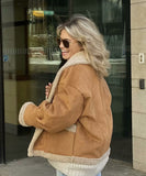 Classic Relaxed Coat With Turned-Down Collar For Winter