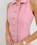 Chic Solid Color Lapel Dress for Effortless Elegance