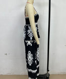 Ethnic Style Backless Halter Pants Set Figure Hugging