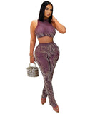 Stylish Sleeveless Round-Neck Top and Fitted Pencil Pants Set