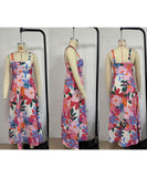 Vacation Style French Halter Floral Printed Maxi Dress