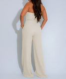 High Waisted Bandeau Sleeveless One Piece Pants for Women