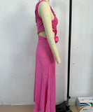 Sexy Plunging Neckline Form-Fitting Solid Color Dress