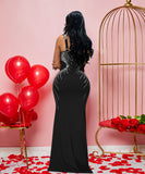 Stunning Sexy Halter V-Neck Dress With Drill And Hip Wrap