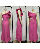 Fashionable One Shoulder Slimming Dress in Vibrant Colors