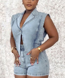Casual Loose Denim One-Piece Shorts for Effortless Style