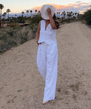 Chic Women's Sleeveless Vest and Long Pants Two-Piece Set